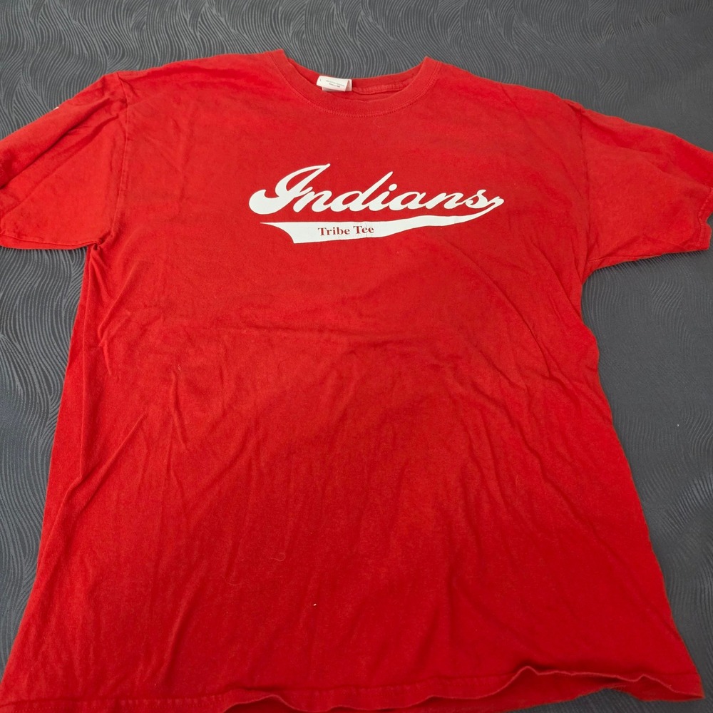 Unbranded Indians Tribe Tee Mens M Red Excellent Rowdie Mascot Signed Pepsi WTHR - Picture 4 of 10